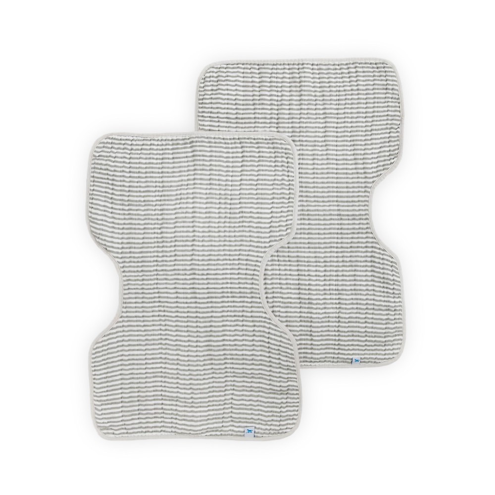 Muslin Burp Cloth 2 Pack - Grey Stripe