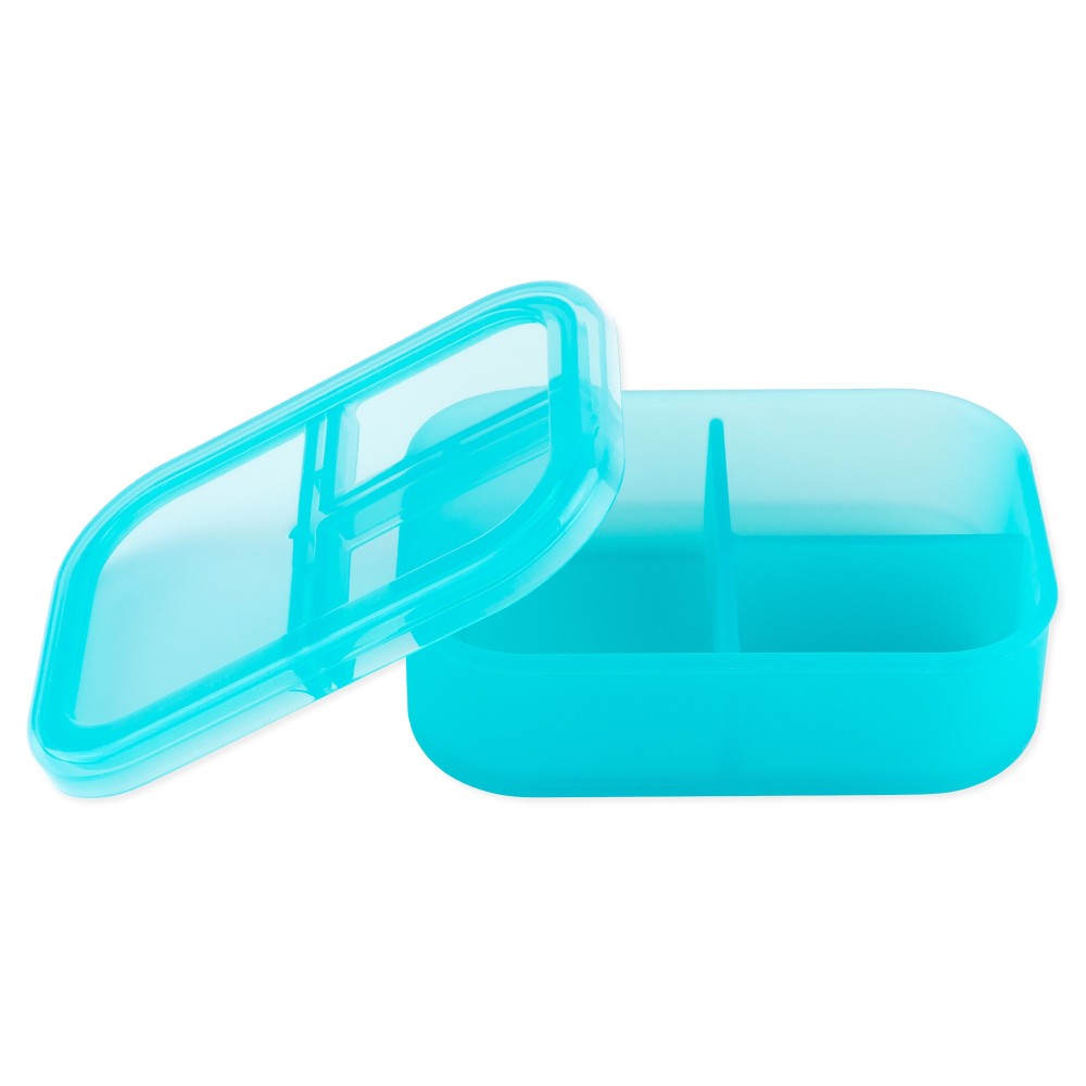 Bumkins Bento Box 3 Section - Jelly Silicone - Blue Jelly