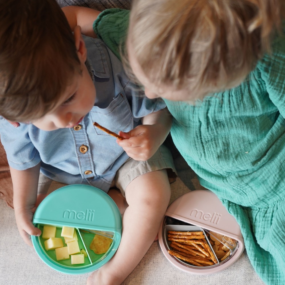 Melii Spin Snack Container - Blue & Mint