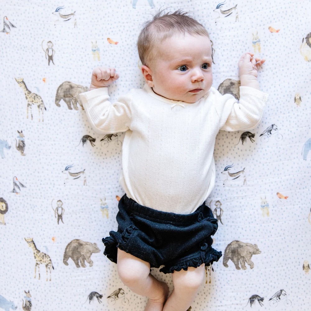 Muslin Fitted Cot Sheet - Party Animals