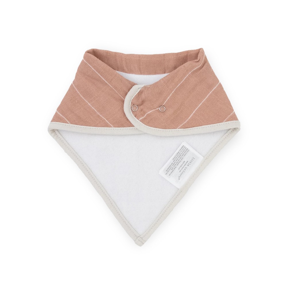 Cotton Muslin Fleece Bandana Bib - 4 Pack - Mauve Stripe