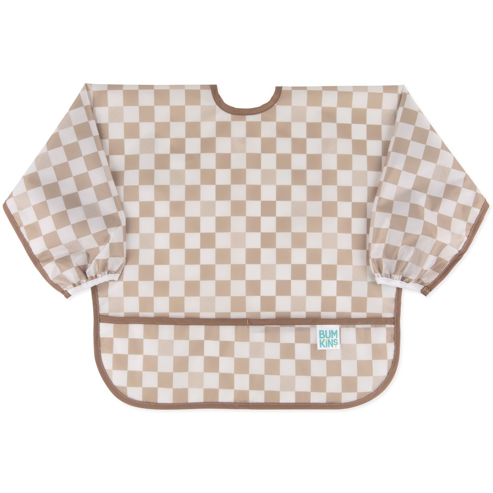 Bumkins Waterproof Sleeved Bib - Sand Check