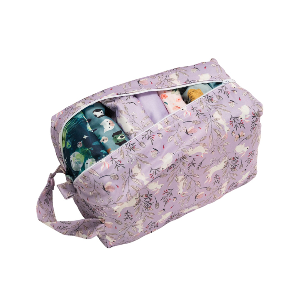 Nestling Nappy Pod - Lilac Bunnies