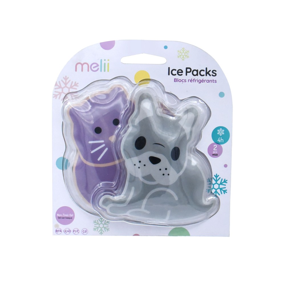 Melii Gel Ice 2 Pack - Cat + Bulldog