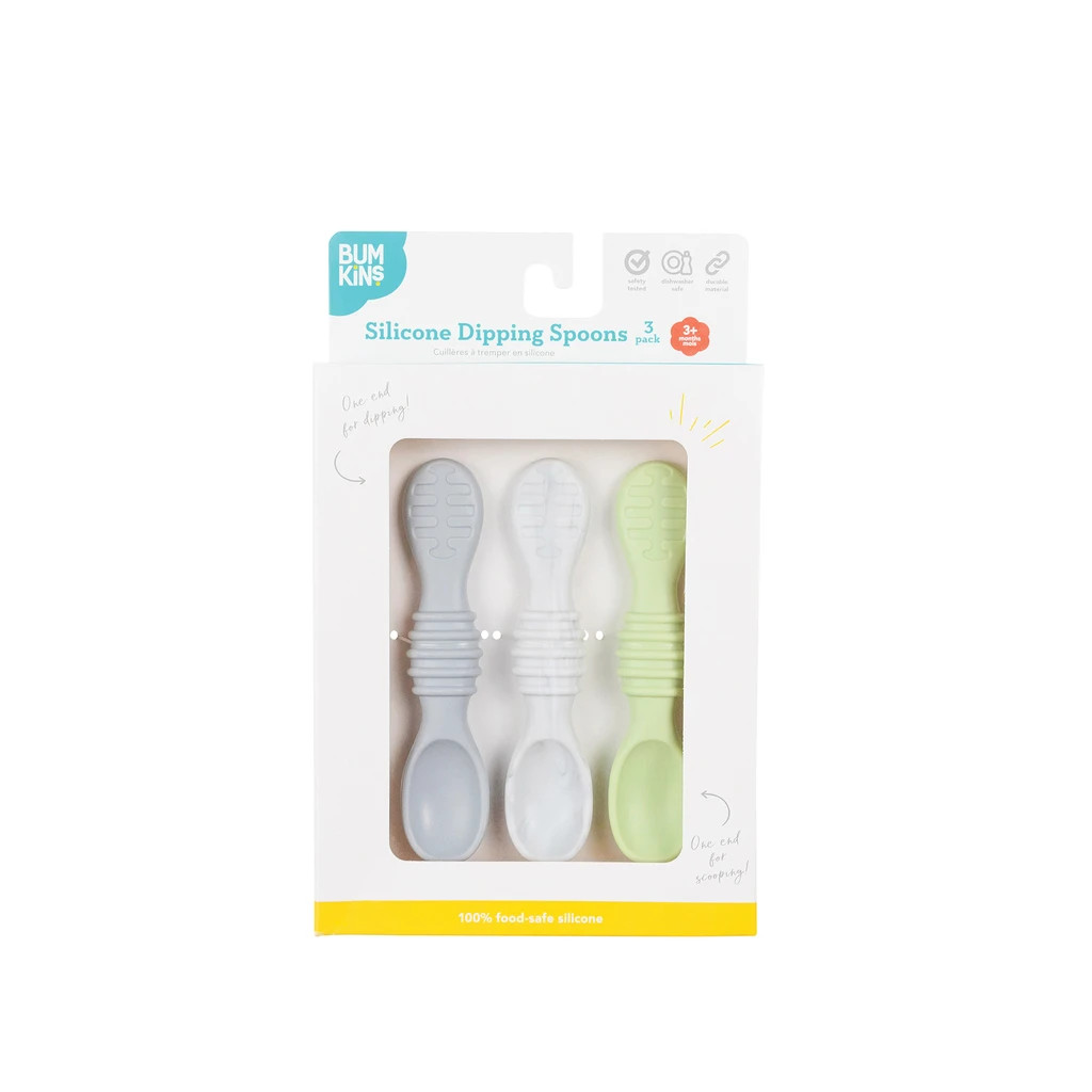 Bumkins Silicone Spoon 3pk - Taffy - Grey