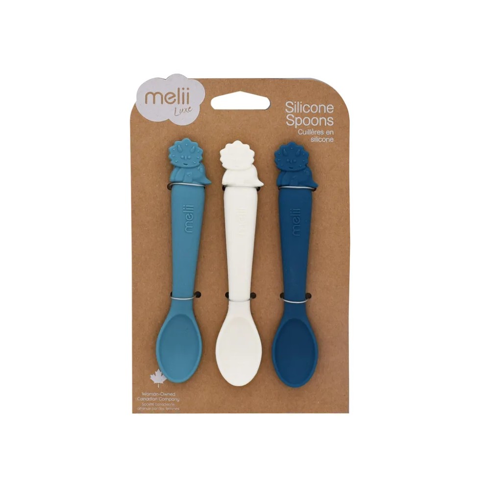Melii 3 Piece Silicone Spoons - Luxe Blue