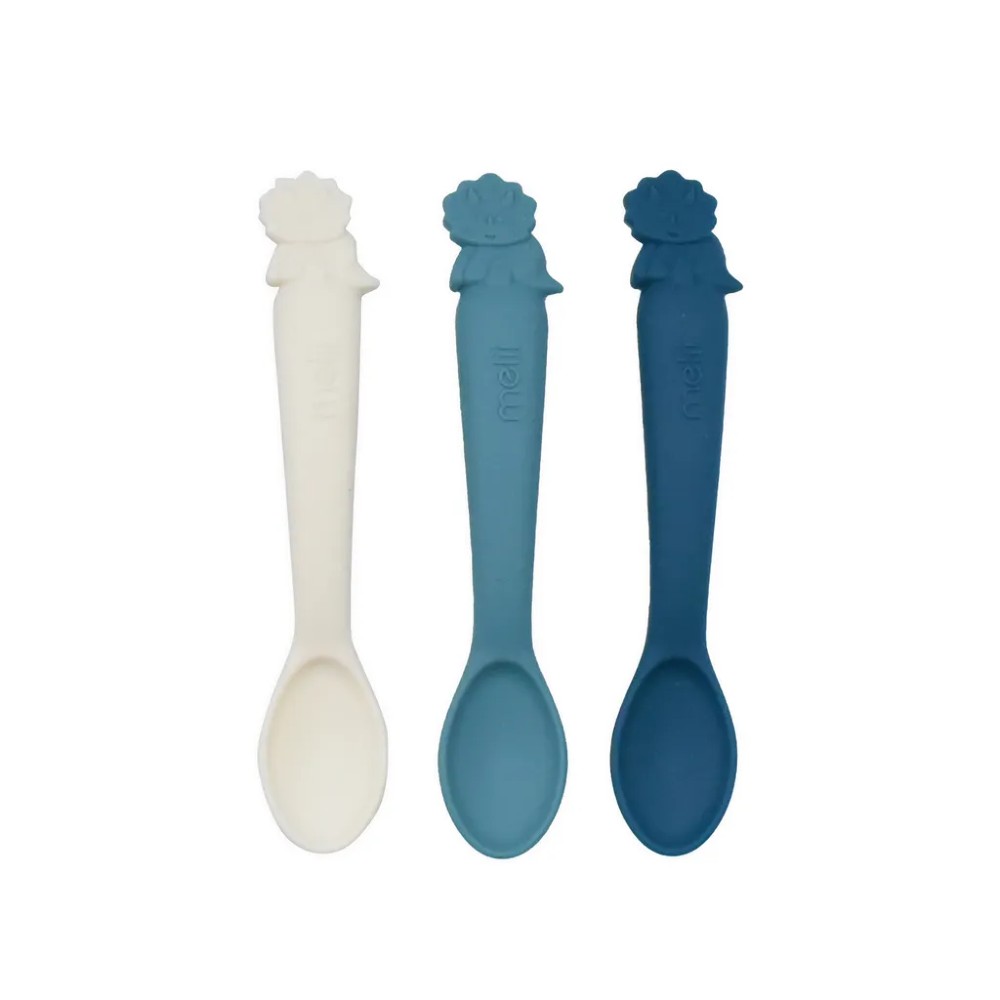 Melii 3 Piece Silicone Spoons - Luxe Blue