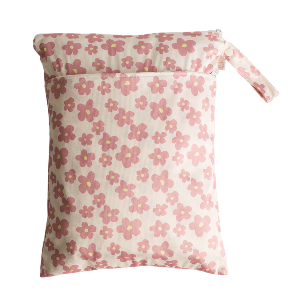 Nestling Double Pocket Wet Bag - Pink Ditsy