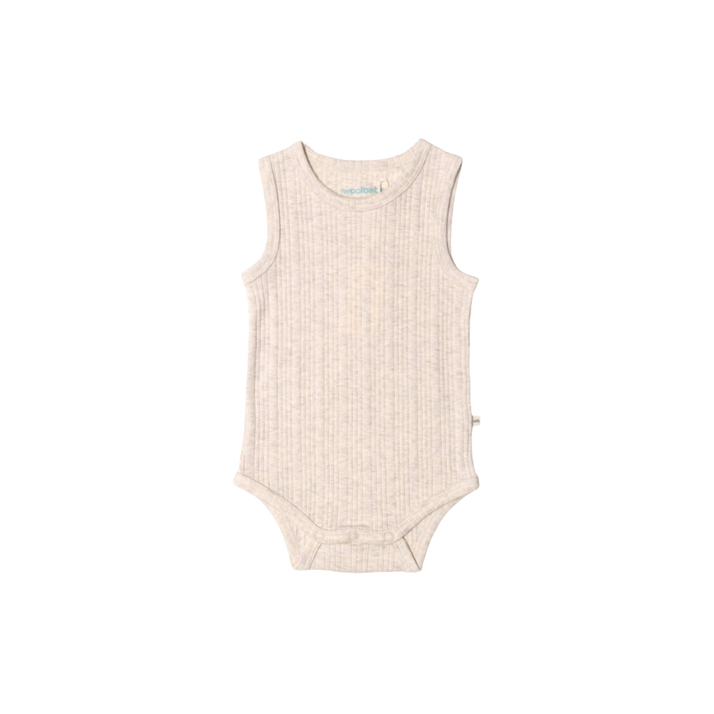Woolbabe Organic Cotton/Merino Singletsuit - Natural Marl