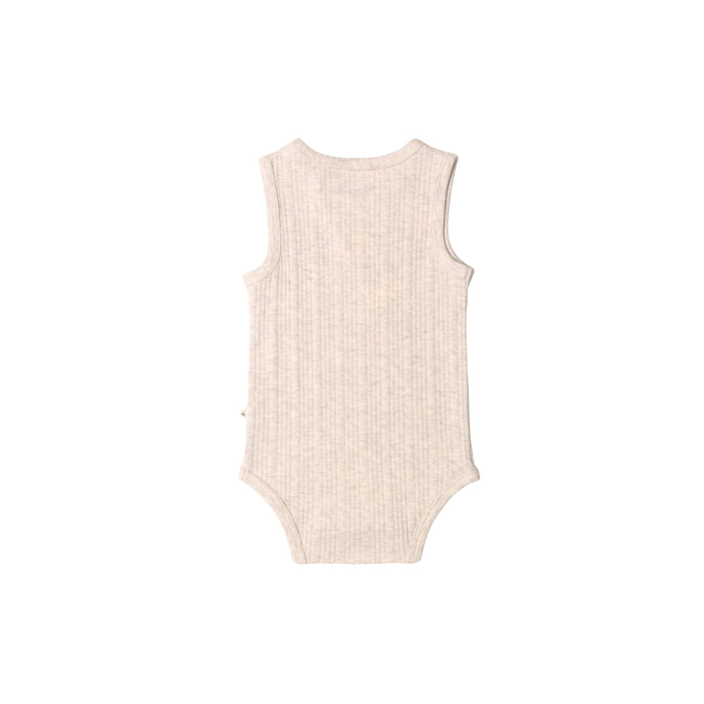 Woolbabe Organic Cotton/Merino Singletsuit - Natural Marl