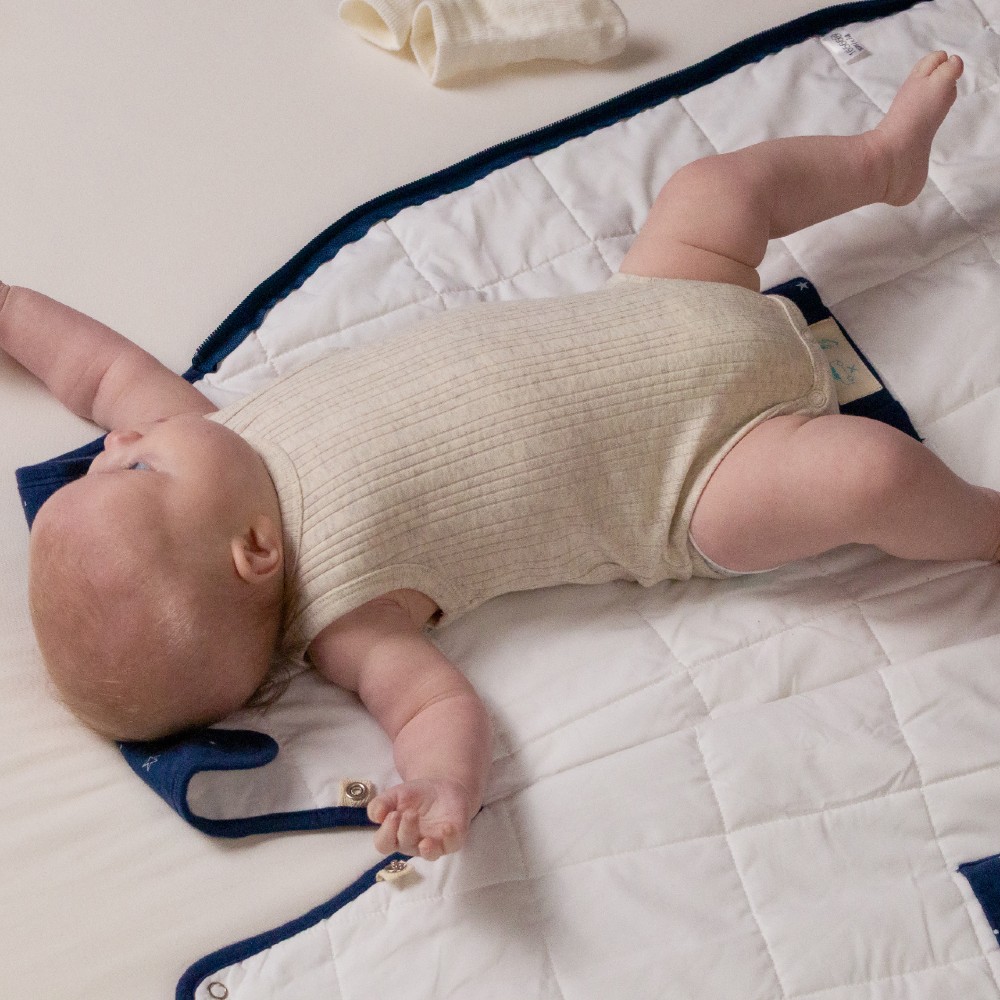 Woolbabe Organic Cotton/Merino Singletsuit - Natural Marl