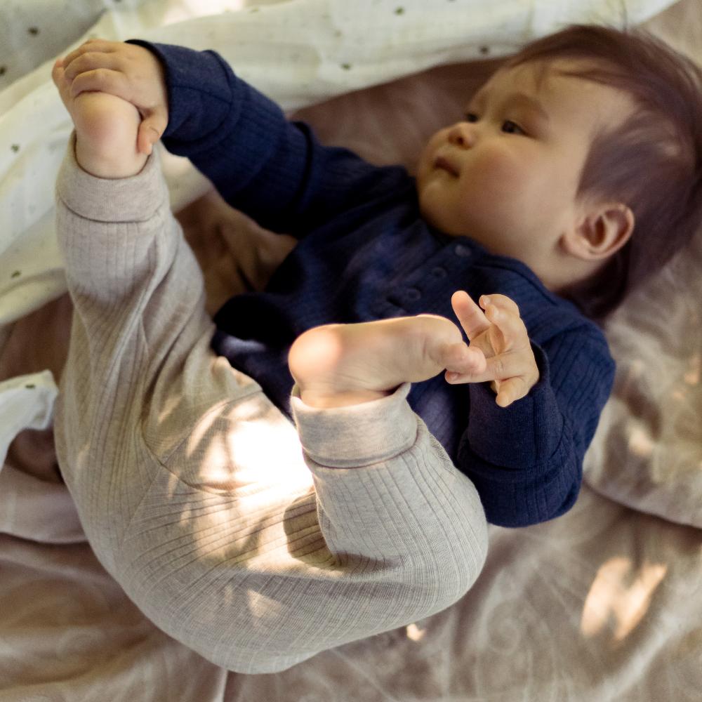 Woolbabe Organic Cotton/Merino Relaxed Pants - Dune Marl