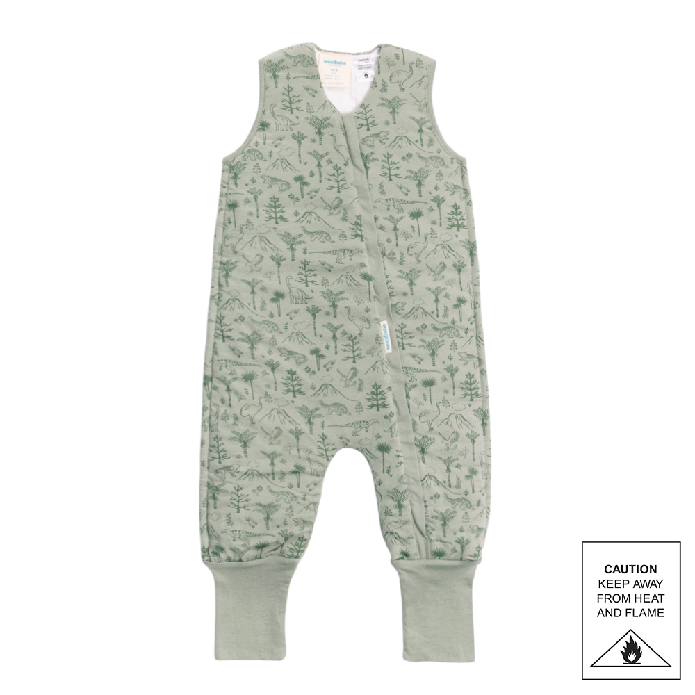 Woolbabe Duvet Merino/Organic Cotton Sleeping Suit - Flax Zealandia