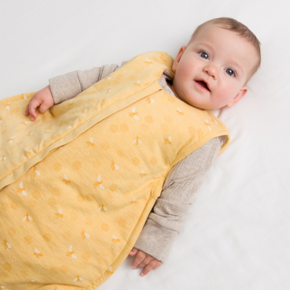 Woolbabe Duvet Front Zip Sleeping Bag - Limited Edition - Buttercup Bees