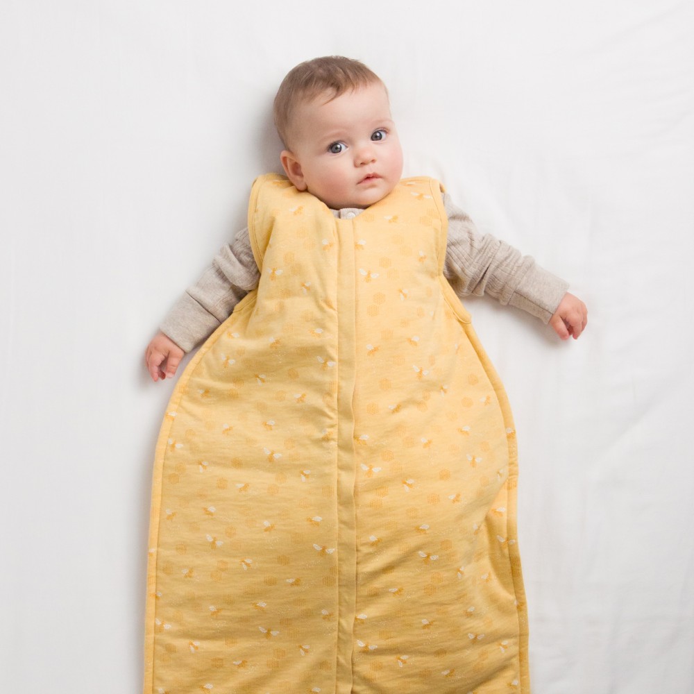 Woolbabe Duvet Front Zip Sleeping Bag - Limited Edition - Buttercup Bees