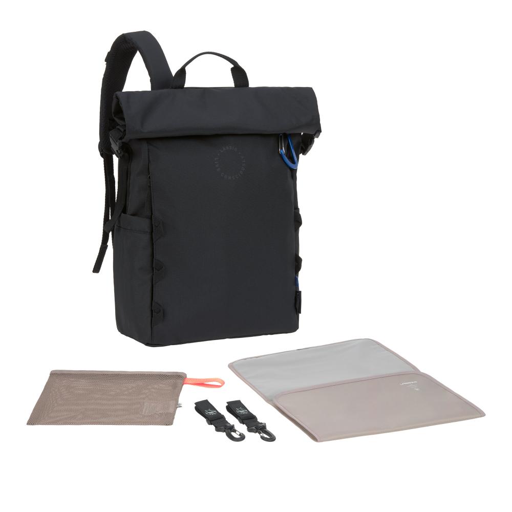Lassig - Outdoor Rolltop Backpack - Black