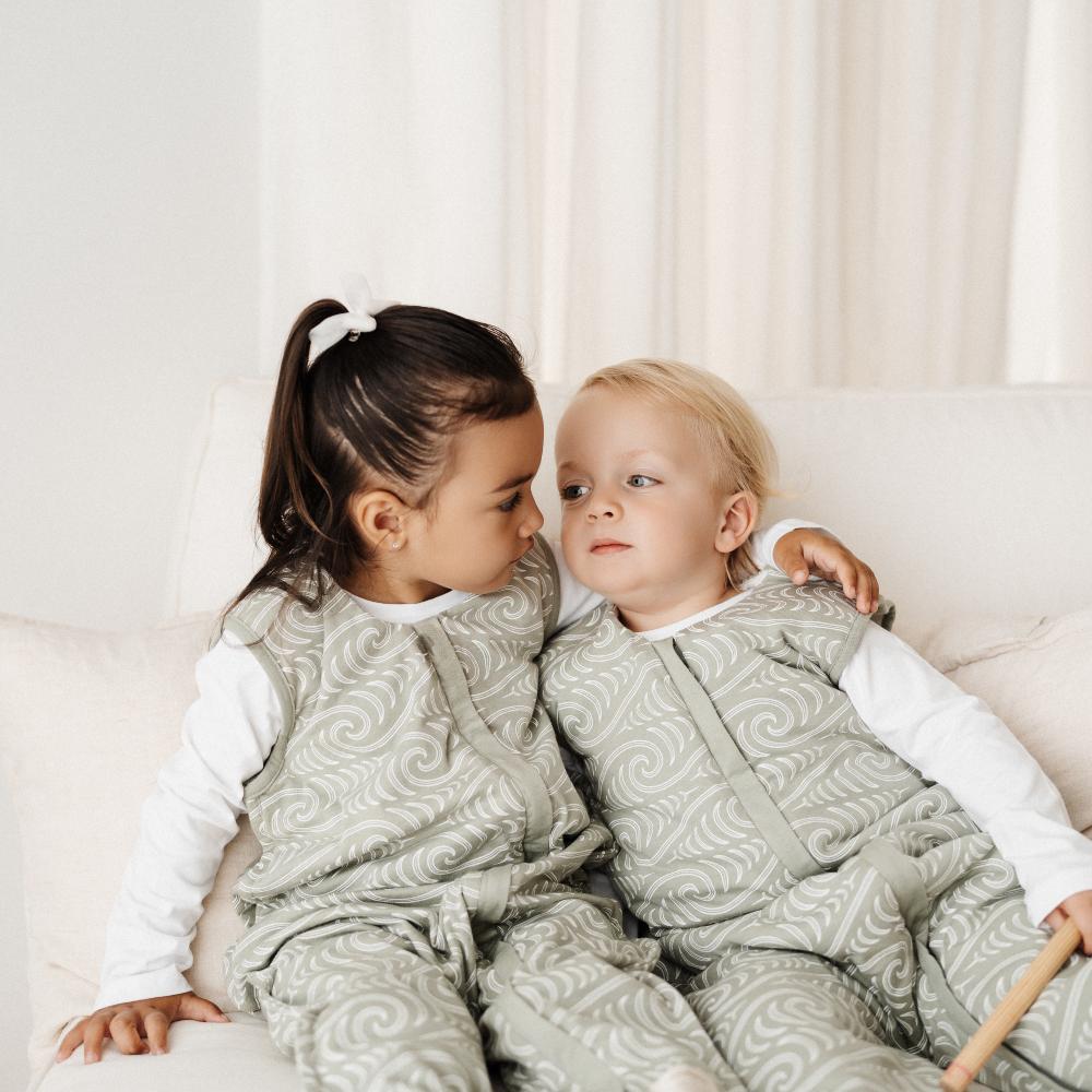 Woolbabe Duvet Sleeping Suit, Flax Ngaru, Lifestyle