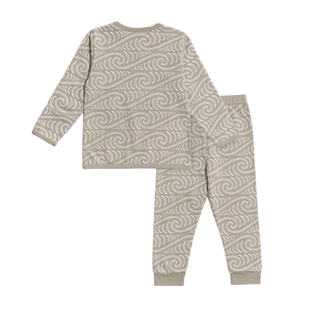 Woolbabe X BO & KO Collab Winter Pyjamas - Flax Ngaru