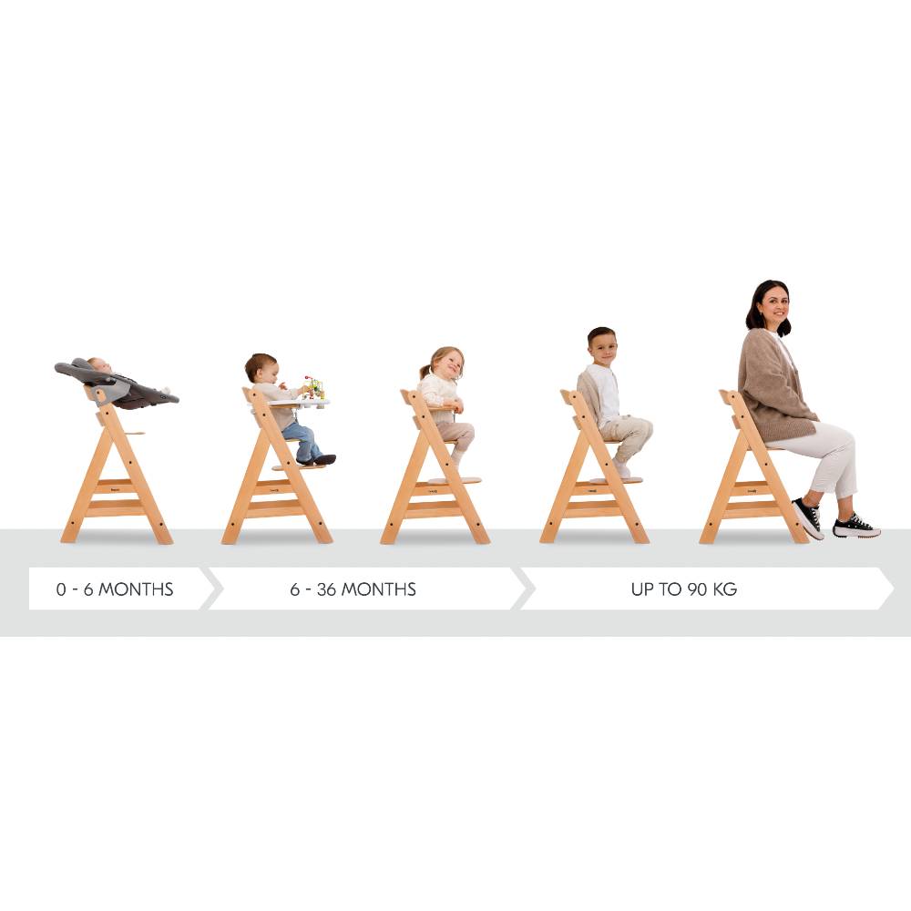 Hauck Alpha+ Wooden Highchair - Grey
