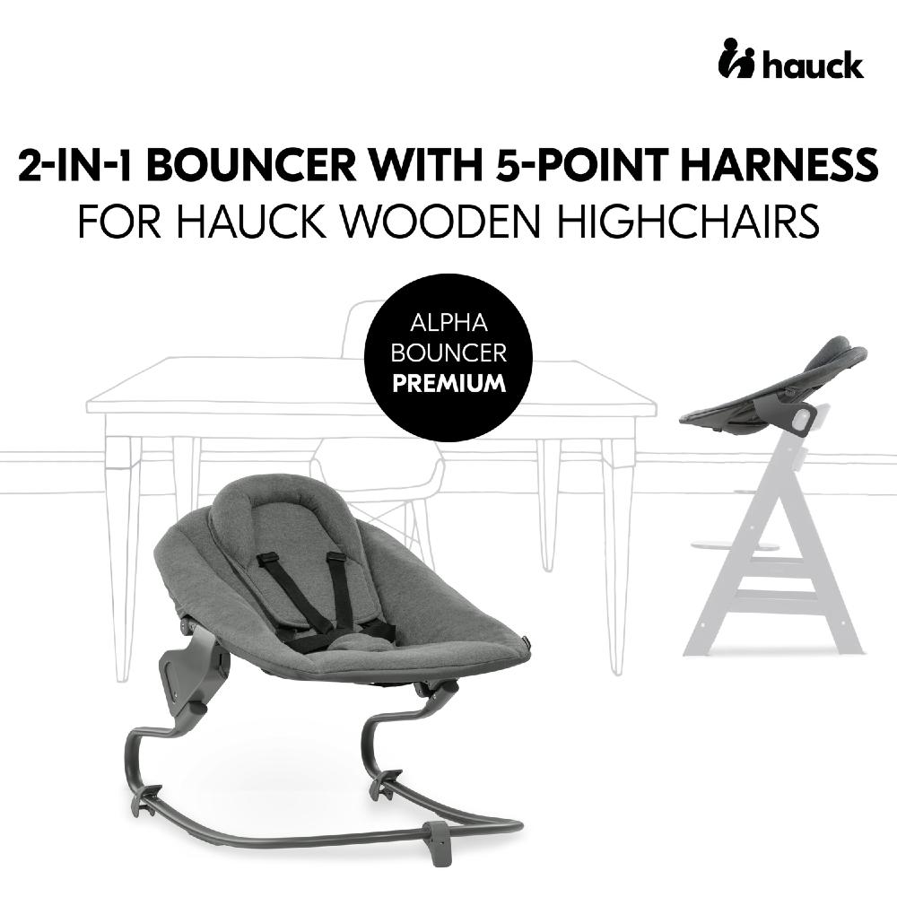 Hauck Highchair 2-in-1 Alpha Bouncer Premium - Dark Grey