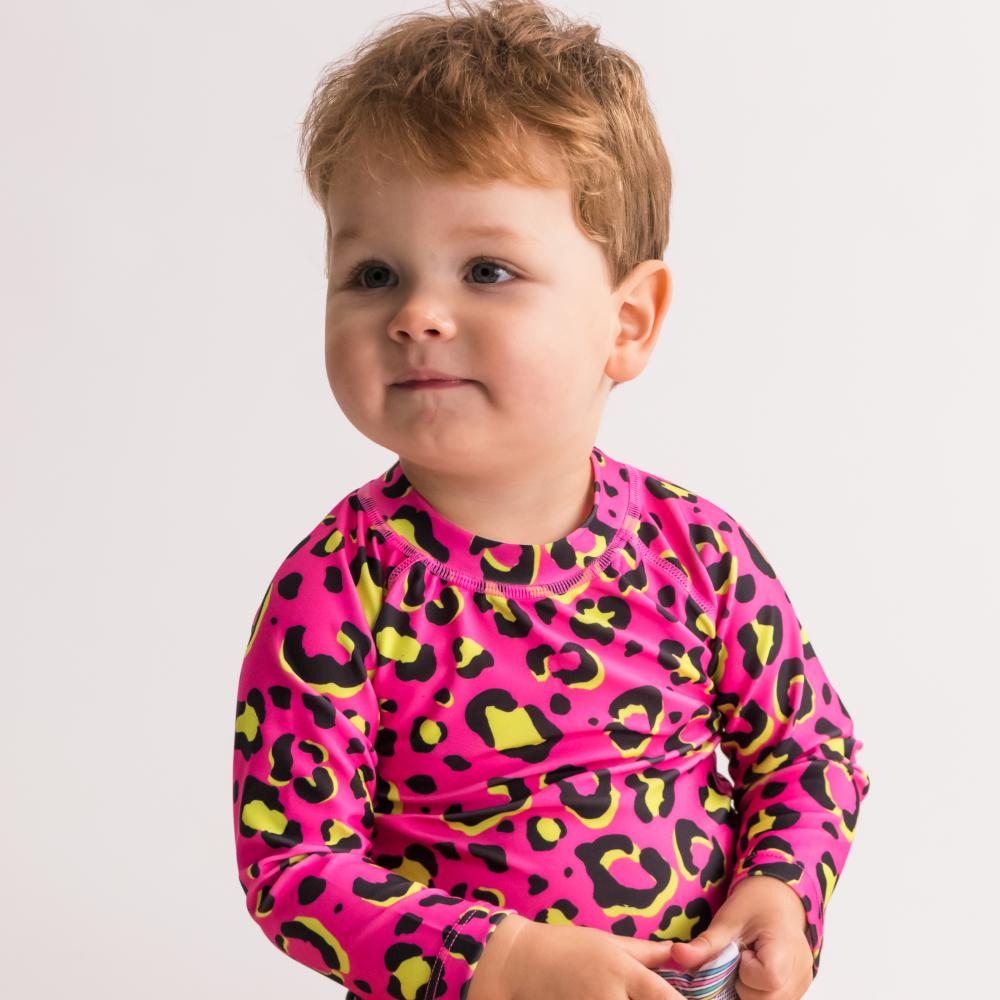 Neon by Nestling UPF50+ Swim Rash Vest - Pink Leopard