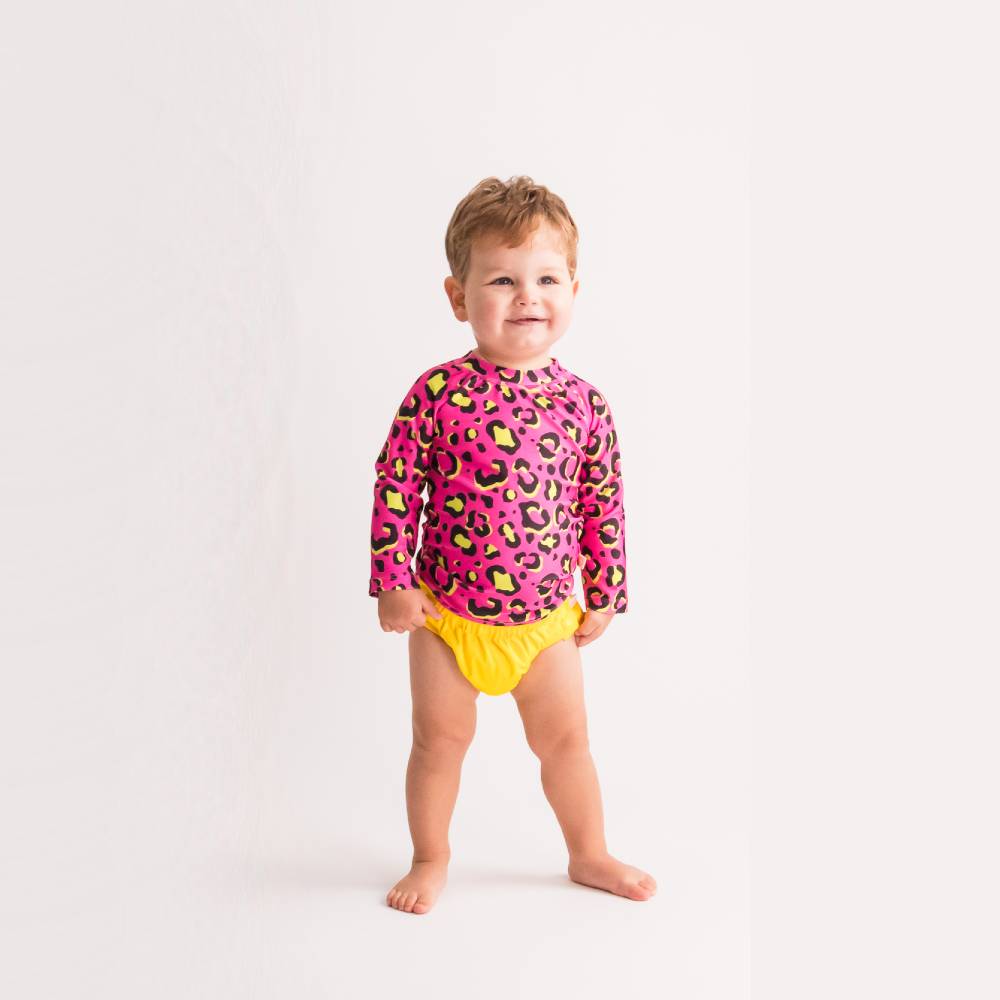 Neon by Nestling UPF50+ Swim Rash Vest - Pink Leopard