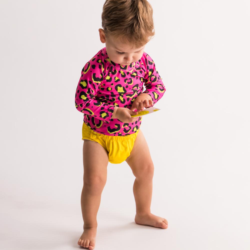 Neon by Nestling UPF50+ Swim Rash Vest - Pink Leopard