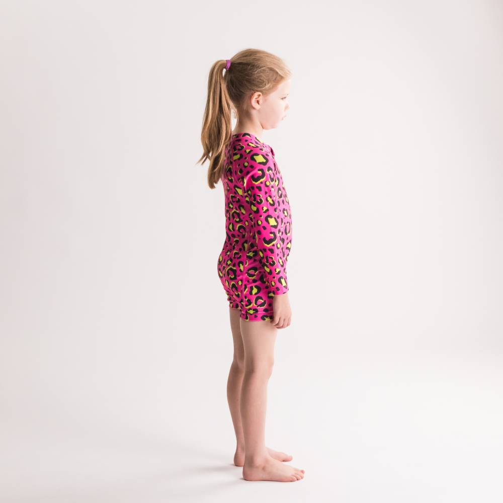 Neon by Nestling Extra Shortie Swimmers - Big Kids - Pink Leopard