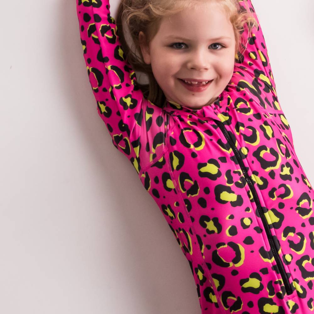 Neon by Nestling Extra Shortie Swimmers - Big Kids - Pink Leopard