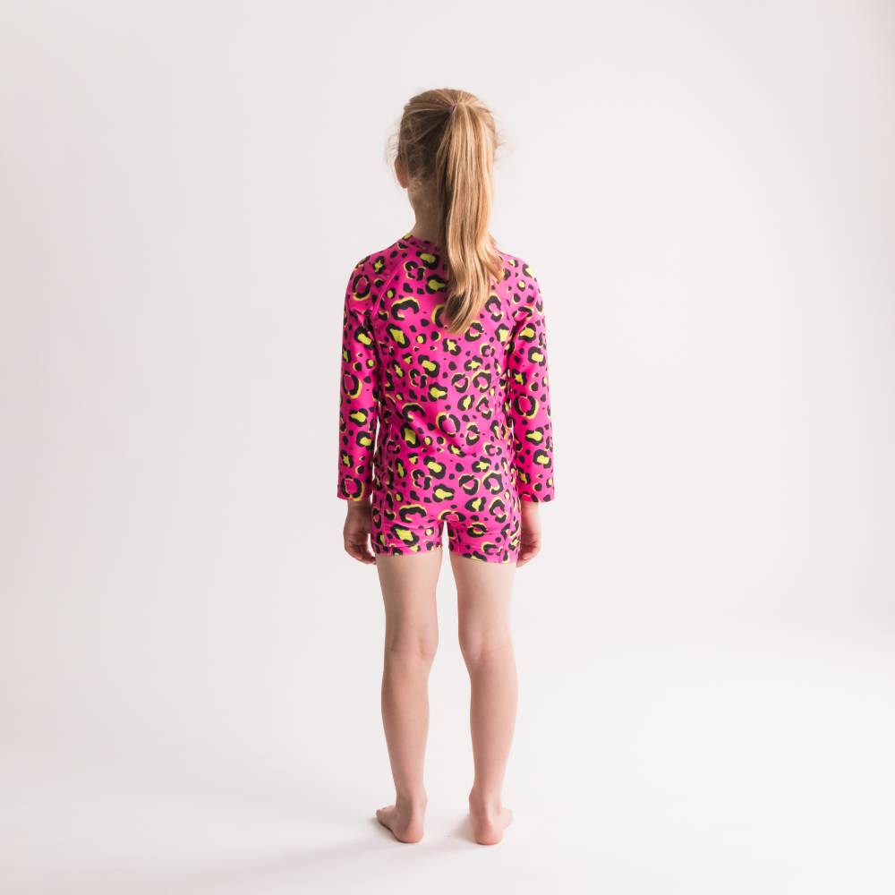 Neon by Nestling Extra Shortie Swimmers - Big Kids - Pink Leopard