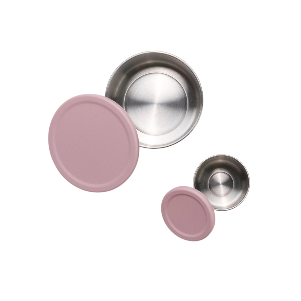 Nestling Stainless Steel Lunchbox Dipper Set - Dusty Pink