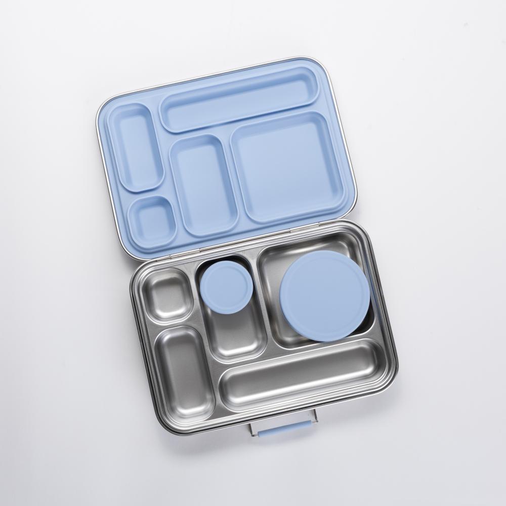 Nestling Stainless Steel Lunchbox Dipper Set - Dusty Blue