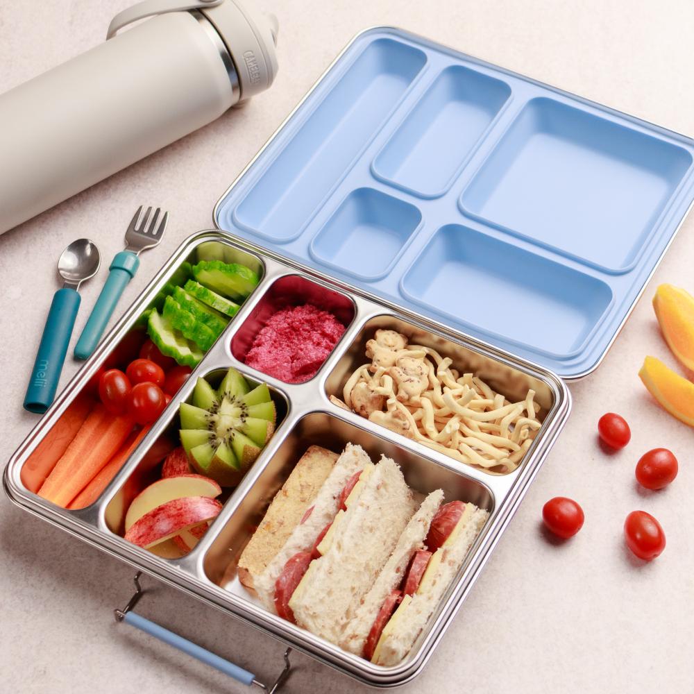 Nestling Stainless Steel Jumbo Bento Box - Dusty Blue