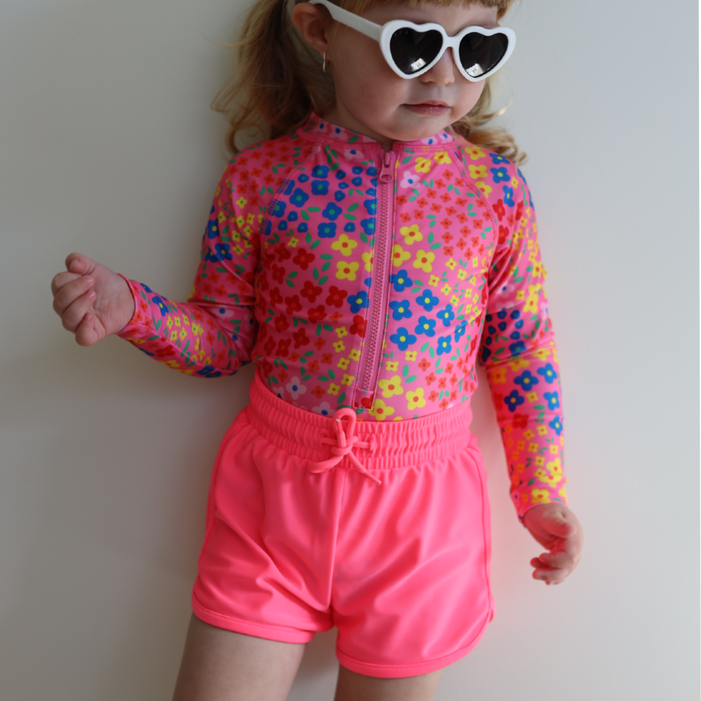 Nestling Short Boardies - Neon Pink