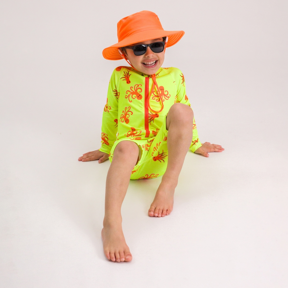 Nestling Neon Swim Bucket Hat - Neon Orange