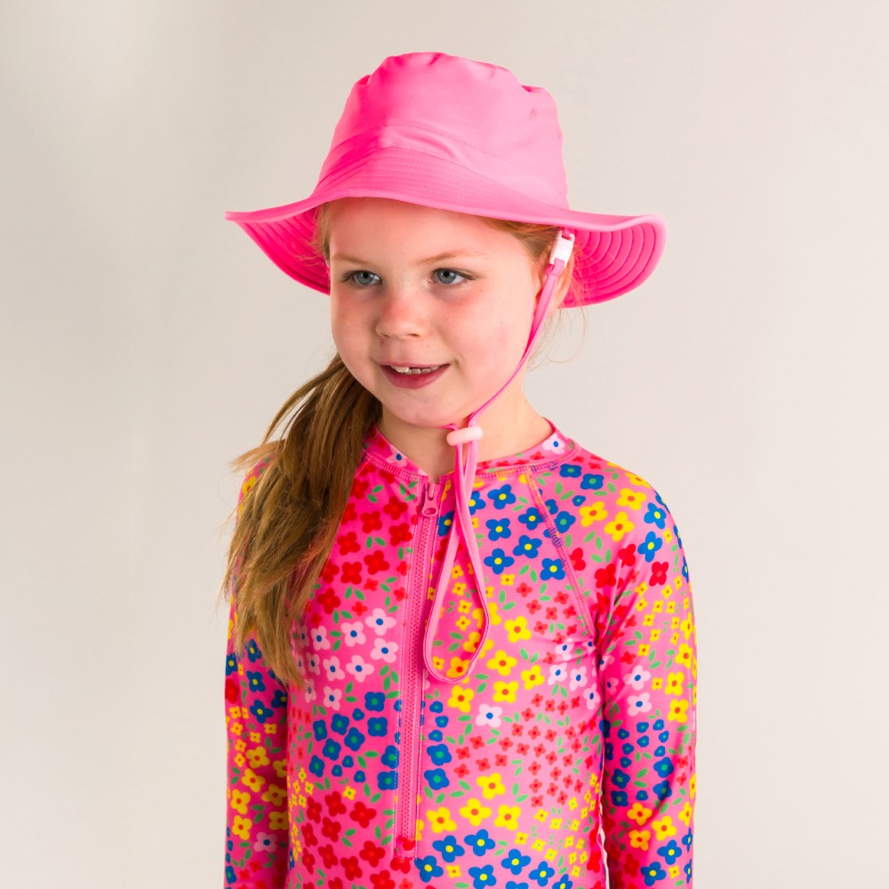 Nestling Neon Swim Bucket Hat - Neon Pink