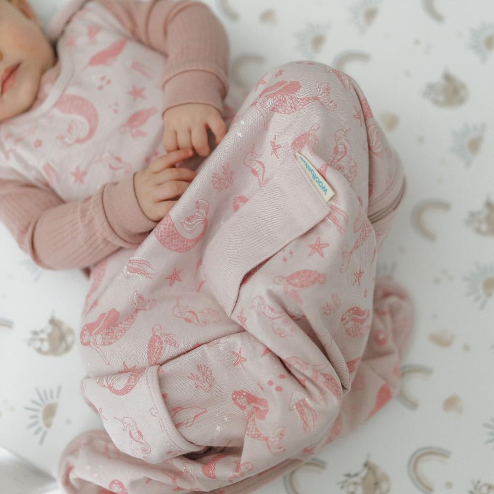Woolbabe 3 Seasons Side Zip Sleeping Bag - Shell Mermaids