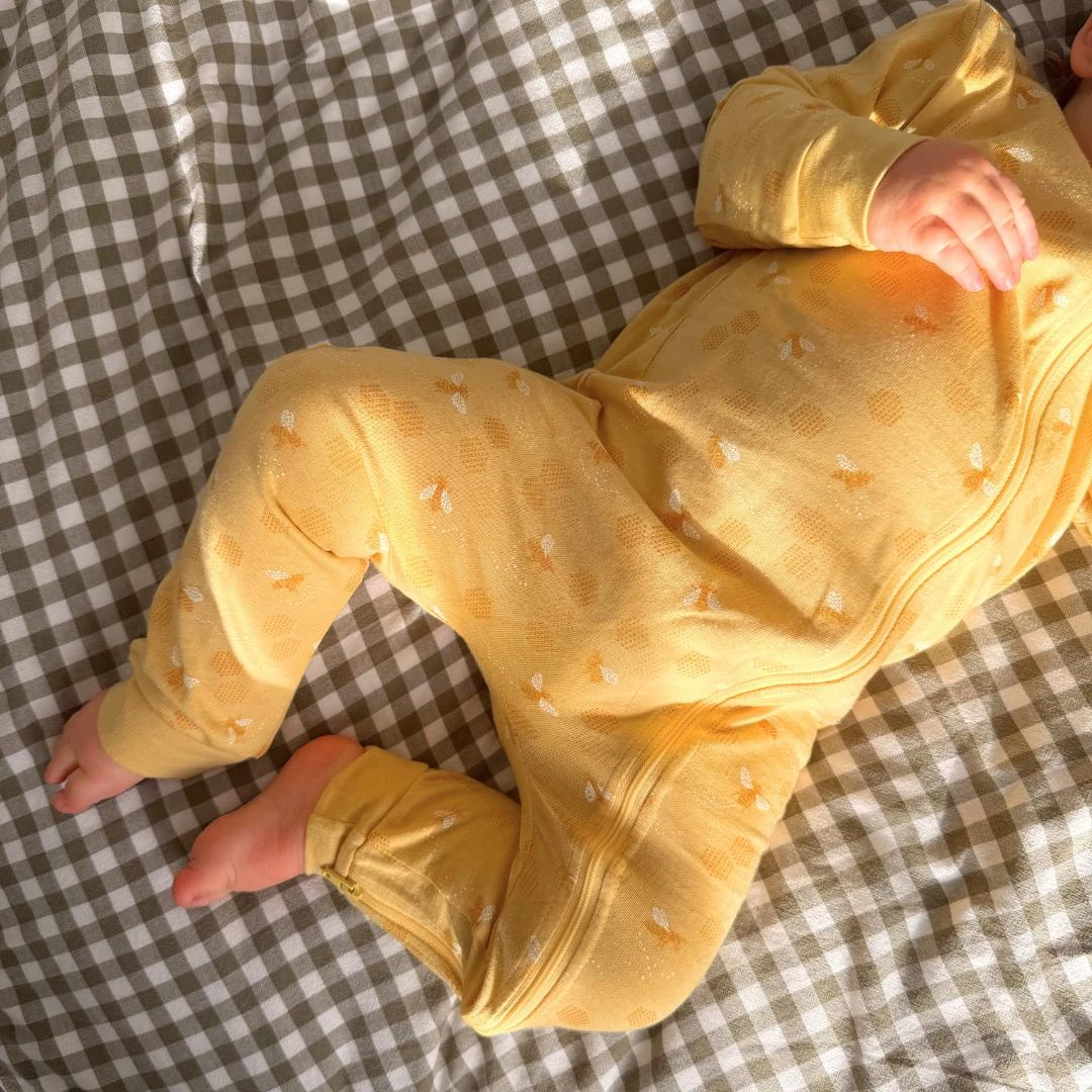Woolbabe Merino/Organic Cotton PJ Suit - Buttercup Bees