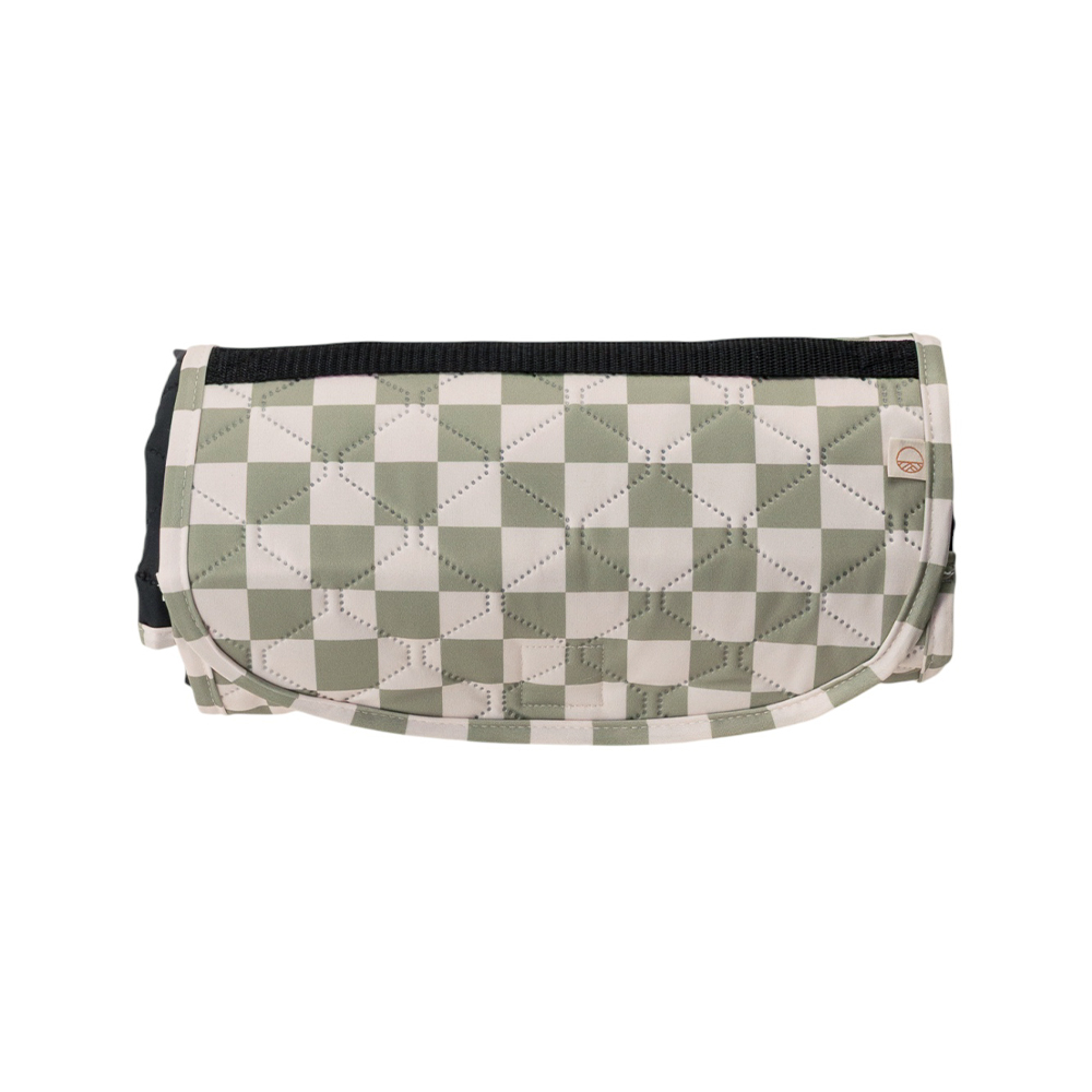 Large Waterproof Quilted Play Mat - Moss Check - 140cm