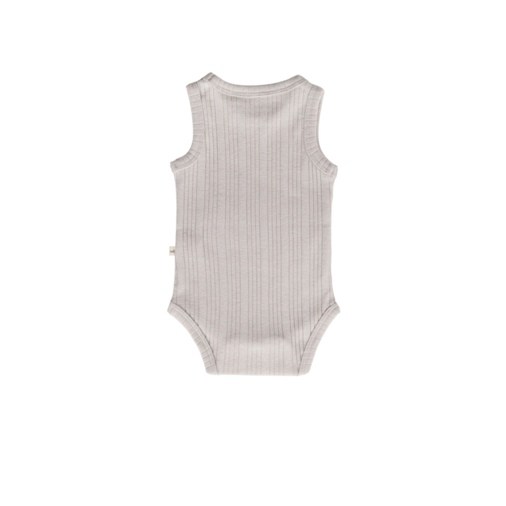 Woolbabe Organic Cotton/Merino Singletsuit - Pebble Marl