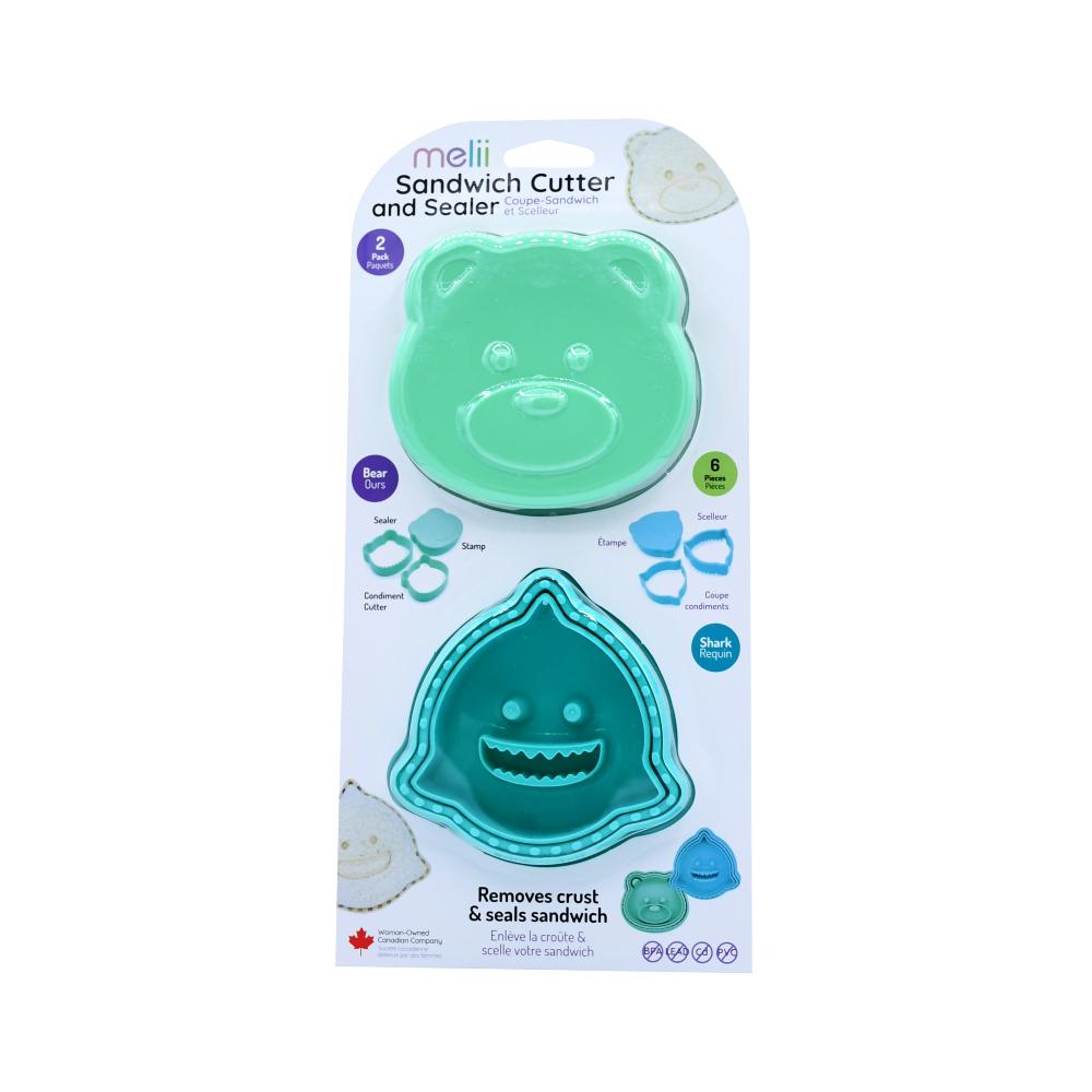Melii 3-in-1 Sandwich Cutters 2pk - Bear/Shark