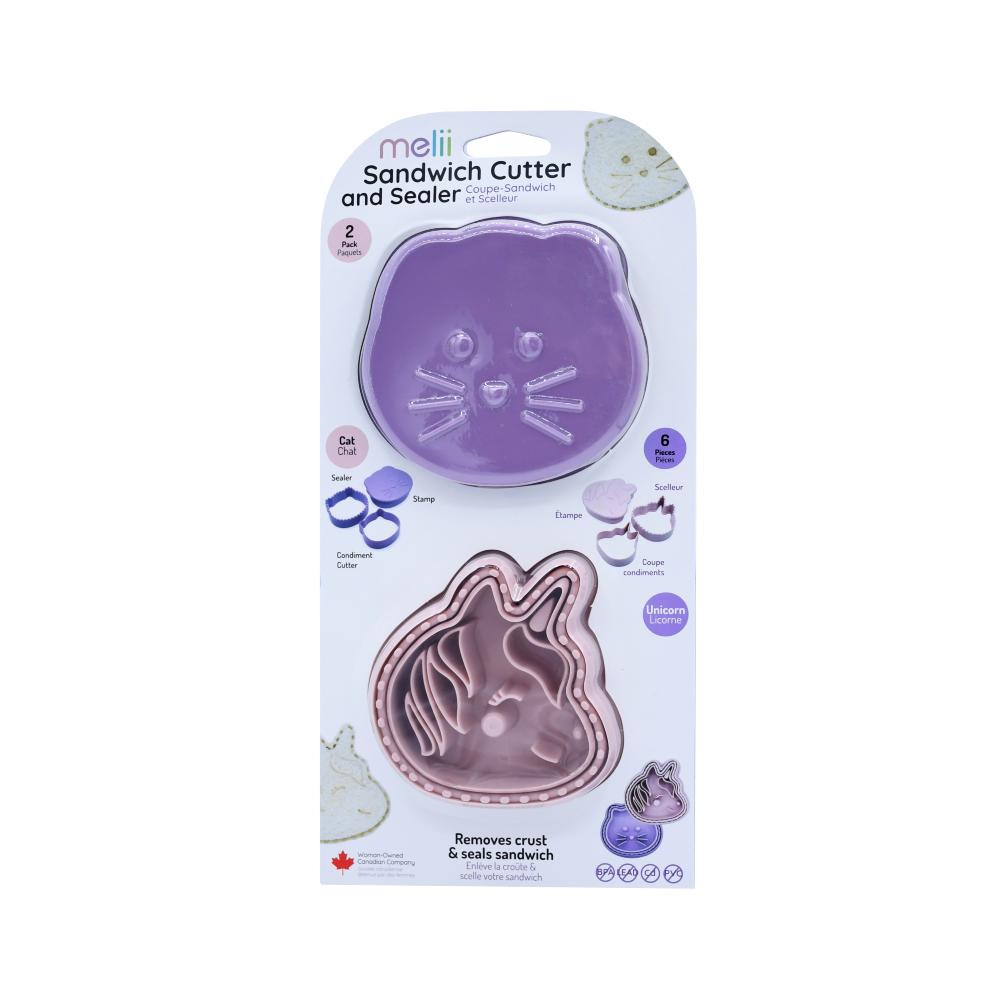 Melii 3-in-1 Sandwich Cutters 2pk - Unicorn/Cat