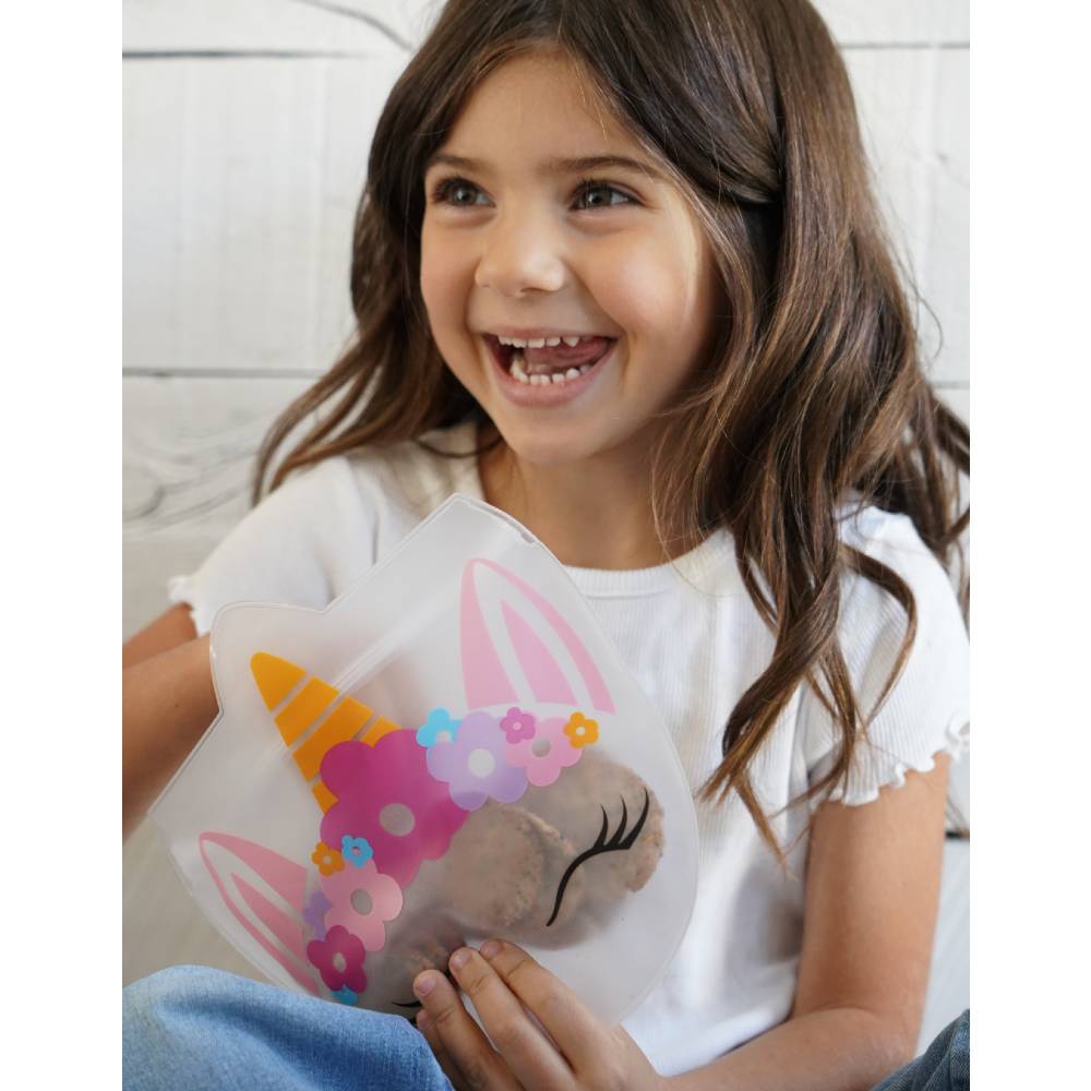Melii PEVA Reusable Snack Bags 6pk - Flower/Unicorn/Rainbow