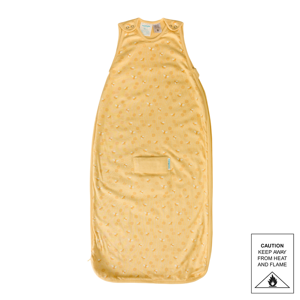 Woolbabe 3 Seasons Side Zip Sleeping Bag - Buttercup Bees