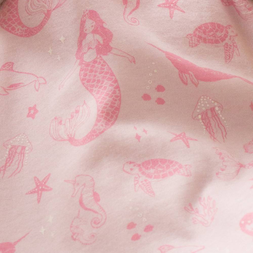 Woolbabe Merino/Organic Cotton Winter Pyjamas - Shell Mermaids