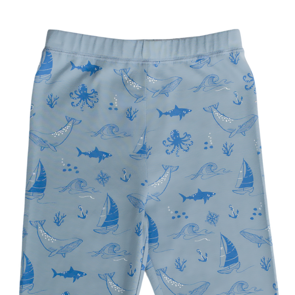 Woolbabe Merino/Organic Cotton Winter Pyjamas - Glacier Sail Away
