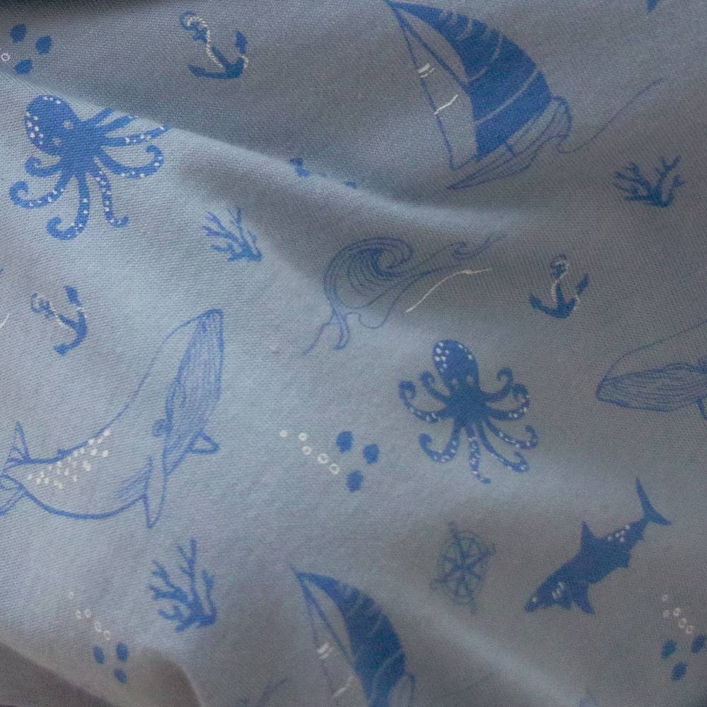 Woolbabe Merino/Organic Cotton Winter Pyjamas - Glacier Sail Away