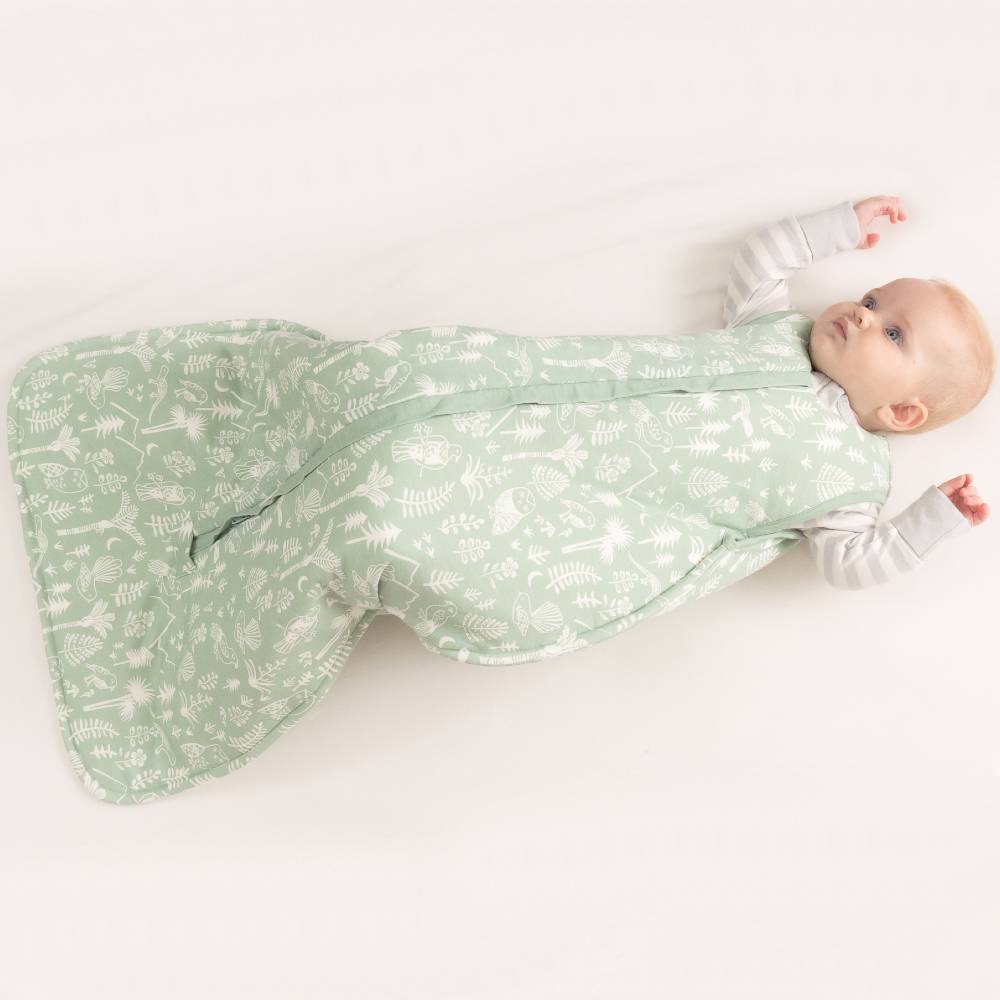 Woolbabe Duvet Front Zip Sleeping Bag - Limited Edition - Moss Wilderness