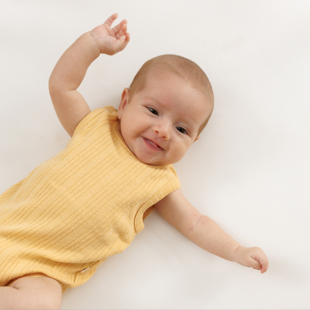 Woolbabe Organic Cotton/Merino Singletsuit - Buttercup Marl