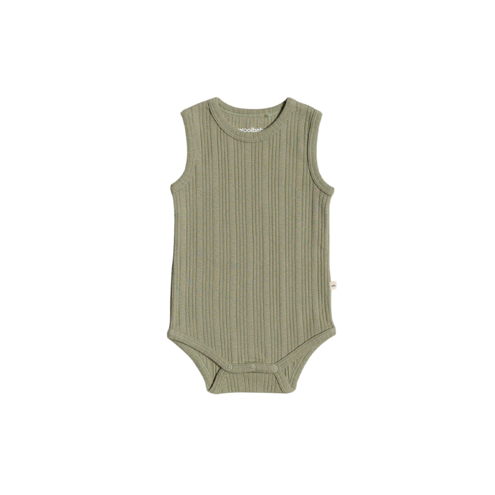 Woolbabe Organic Cotton/Merino Singletsuit - Flax Marl